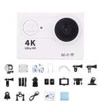 Caméra d'action H9 Ultra HD 4K/30fps WiFi d'origine 2,0 pouces 170D sous-marin étanche casque caméras d'enregistrement vidéo Sport Cam, blanc - pas de carte