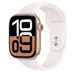 Apple Watch Series 10 (GPS) • Aluminiumboett roséguld, 46 mm • Sportband rosé – S/M