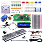 GeeekPi Raspberry Pi Pico Basic Starter Kit avec Raspberry Pi Pico breadboard, Header, Module LCD I2C 1602, MAX7219 8 x 32 Matrix RGB 4In1 pour Les débutants et l'ingénieur Logiciel Raspberry Pi