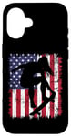 Coque pour iPhone 16 Skateboard Girl Skateboarder Drapeau américain Patineuse Roll 2