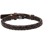 Bracelets Fossil  Bracelet homme  cuir tressé marron et noir