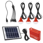 Panneaux solaires, Kit solaire Panneau solaire portable, Rechargeable par USB avec 3 ampoules LED Kit d'éclairage de panneau