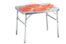 Camp Active Table de Camping Pliante en Aluminium 75 x 55 cm Table de Jardin Table d'appoint Pliable Table de Pique-Nique Table en Aluminium Pliable et réglable en Hauteur, Silber