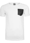 Urban Classics Men's Leather Imitation Pocket Tee T-Shirt, Multicoloured (Wht/blk 00224), Small