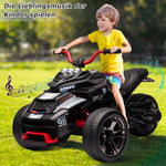 Voitures électriques pour enfants, motos électriques à trois roues, batterie 12V7Ah, usb Bluetooth, lumières, noir