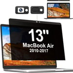 Magnétique Filtre de Confidentialité pour MacBook Air 13 Pouces(2017-2010),Amovible Ecran Confidentialité,Anti Espion Protection écran pour Macbook Air 13 Pouces(A1369/A1466),Film Protection(Q123)