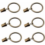 Ensemble de 30 Anneaux de Rideau en Bronze avec Clips/Heavy-Duty décoratif métal drapé Clip Crochets Ensemble avec œillets pour Rideaux, Salle de