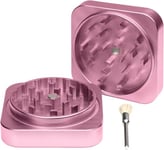 GIZEH Steezy Grinder Classic Pink (1 pièce) – Moulin à herbes compact avec broyeur de 63 mm – Grinder cube avec pinceau de nettoyage en poils naturels – Fabriqué en aluminium recyclé