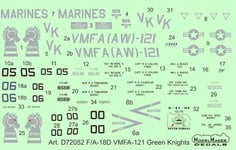 F/A-18 D HORNET VMFA-121 "GREEN KNIGHTS" (US MARINES MKGS) #48052 MODELMAKER