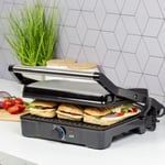 2-in-1 Health Grill & Panini Press 180°, Non-Stick Overheat Protection 2000W