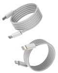 Câble Chargeur Rapide Usb C Vers Lightning 2m (Lot De 2) Pour Apple Pour Iphone 14 13 12 11 Pro Max Pour Ipad Air Cordon Prise Adaptateur De Charge Voiture Long Recharge Fil Téléphone Portable