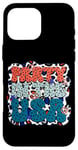 Coque pour iPhone 16 Pro Max Party In The USA Stars Symboles de paix