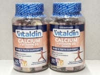 VITALDIN Calcium 500 mg + Vitamin D3 1,000IU Gummies 2 X 60 Pack Food Supplement