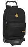 Safta Real Madrid 3ème équipe - Sac à dos scolaire avec chariot 905, idéal pour enfants de différents âges, confortable et polyvalent, qualité et résistance, 31 x 15 x 47 cm, couleur noire, Noir,