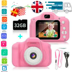 Kids Digital Camera 1080p with Free 32gb SD Card Mini Camera Video Recorder Pink