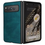 Case for Google Pixel Fold, Rigid and Soft Touch, Faux Leather, Turquoise