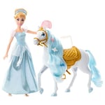 Mattel Disney Princess Poupée Cendrillon Inspirée Du Film Disney, Avec Son Cheval Doté D'Une Selle Amovible Et Des Accessoires, Jouet Enfant, Dès 3 Ans, HPF95