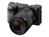 Sony a6400 ILCE-6400M - Digitalkamera - spegellöst - 24.2 MP - APS-C - 4 K / 30 fps - 7.5x optisk zoom E 18-135mm OSS lins - Wi-Fi, NFC, Bluetooth -