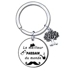 AIMINI Cadeau Parrain Cadeau Parrain Porte clés Cadeau Parrain Anniversaire Cadeau Parrain Noel Cadeau jour du baptême Parrain Cadeau Parrain original Cadeau Parrain personnalisé (2)