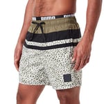 PUMA Men's Heritage Stripe Mid Shorts Board, Moss Green Combo, Small