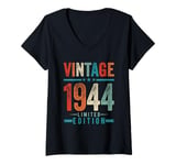 Womens Vintage 1944 limited edition Funny birthday man Women Gifts V-Neck T-Shirt