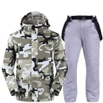 SR-Keistog Men's Outdoor Snowboarding Kits Detachable Very Warm Windproof Waterproof Jackets And Pants W2 4XL