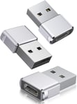 Adaptateur Usb Vers Usb C 3 Pack,Type C Femelle Vers Usb A Mâle Convertisseur Chargeur Pour Apple Watch 7 8 9 Se,Ipad Air 4 5 Mini 6,Iphone 16 15 14 13 12 Pro Max,Samsung Galaxy S2[Sma070632]