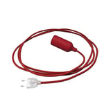 creative cables - Snake Lampe en silicone avec interrupteur et fiche - Sans ampoule, Rouge