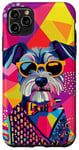 Coque pour iPhone 11 Pro Max Figurine schnauzer miniature tendance et colorée Pop Art