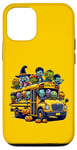 Coque pour iPhone 14 Pro School Bus Halloween Creepy Witch Zombie Monster Horror Fun