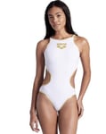 Arena One Biglogo One Piece White Gold Women's One Biglogo Swimsuit - UK 12