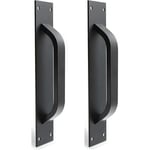 2pcs Zinc Alloy Barn Door Handle - Sliding Door Handles For Fire Door, Cabinet Door Handles (black)