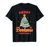 Merry Bookmas Everyone Christmas Book Tree Bookish Teacher T-Shirt