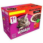 Whiskas 1+ Cat Pouches Meaty Selection In Gravy 12x100g Pk ( - 100g - 410931