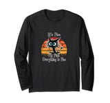 Womens It's Fine I'm Fine Everything Is Fine Funny black cat Long Sleeve T-Shirt