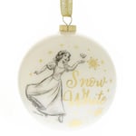 Disney Princess 80mm Christmas Bauble Gold Glitter Sparkle - Snow White