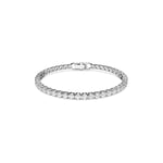 Swarovski Tennis Deluxe bracelet, Round, White, Rhodium plated