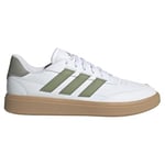 adidas Men's Courtblock Shoes, Cloud White/Tent Green/Olive strata, 8 UK