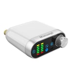 White Amplificateur puissance Bluetooth 5.0 HiFi TPA3116, panneau d'ampli numérique 50W * 2 stéréo avec indicateur Audio, spectre musical Nipseyteko