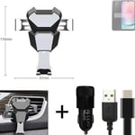  For Samsung Galaxy A24 5G Airvent mount + CHARGER holder cradle bracket car cla