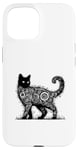 Coque pour iPhone 15 T-shirt mystique chat mystique chat mandala mystique