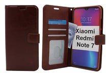 Crazy Horse Wallet Xiaomi Redmi Note 7 (Brun)