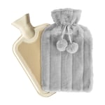 2L Hot Water Bottle with Cosy Cover - By Nicola Spring - Cream