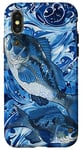 Coque pour iPhone X/XS Bleu Abstrait Paisley Camo Drapeau Américain Pêche au bar