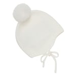 HUTTEliHUT bonnet wool cashmere knit w/pompom – off-white - 86/92