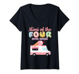 Womens Mimi of the FOUR ever Sweet ice-cream Truck 4th Birthday V-Neck T-Shirt