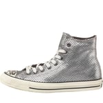 Converse Ct All Star Hi Snakeskin Trainers, Silver, Uk 3 Eu 35 Us 5, Bnib