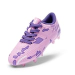 DREAM PAIRS Kids Chaussures de Football pour Enfants Durable Chaussures à Crampons avec Laçage latéral pour Garçons Confortable Rose/Violet SDSO2301K Taille 28.5