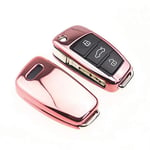 gipoiSD TPU Bright Plating Silikon Key Cover Case Auto Flip Key Cover 6 Farben Zubehör, Für Audi Q3 A4L A6L Q5 Q7 A1 A3