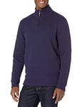 Amazon Essentials Pull Finement Côtelé Zippé 1/4 Homme, Bleu Marine, XXL